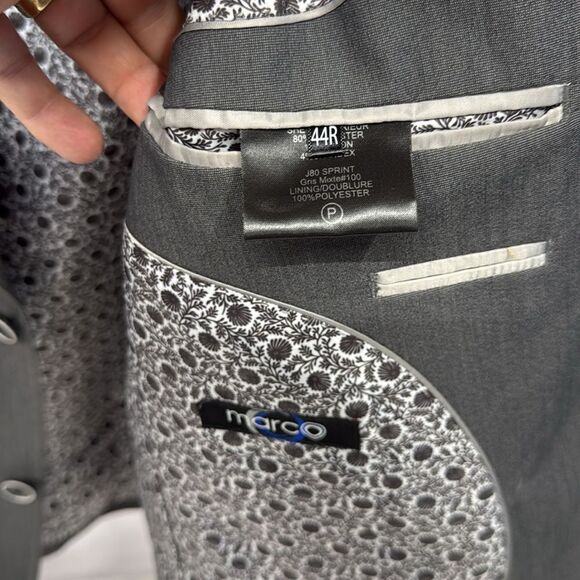 Mens Marco Grey suit blazer sz 44R - Picture 2 of 4